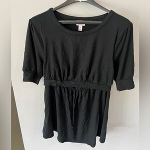 Isabel Maternity and Nursing top, black, size medium